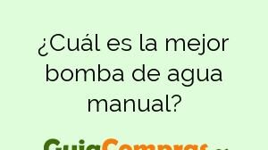 ¿Cuál es la mejor bomba de agua manual?